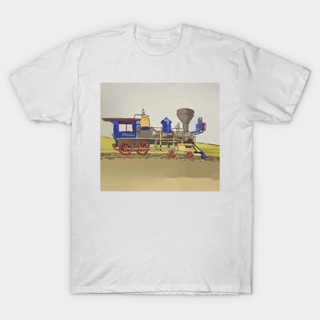 Train from Promontory Point National Historical Park in Utah T-Shirt by WelshDesigns